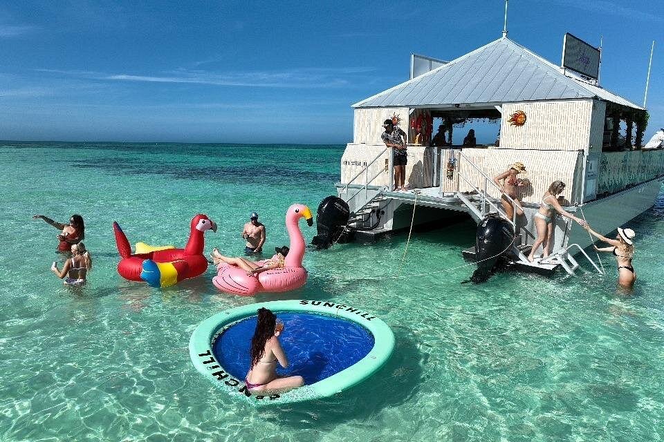 Sandbar Safari on One of a Kind Tiki Boat in Key West